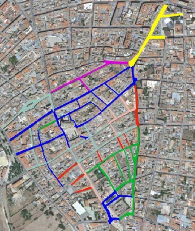 Imagen de las zonas que serán peatonalizadas en Manzanares