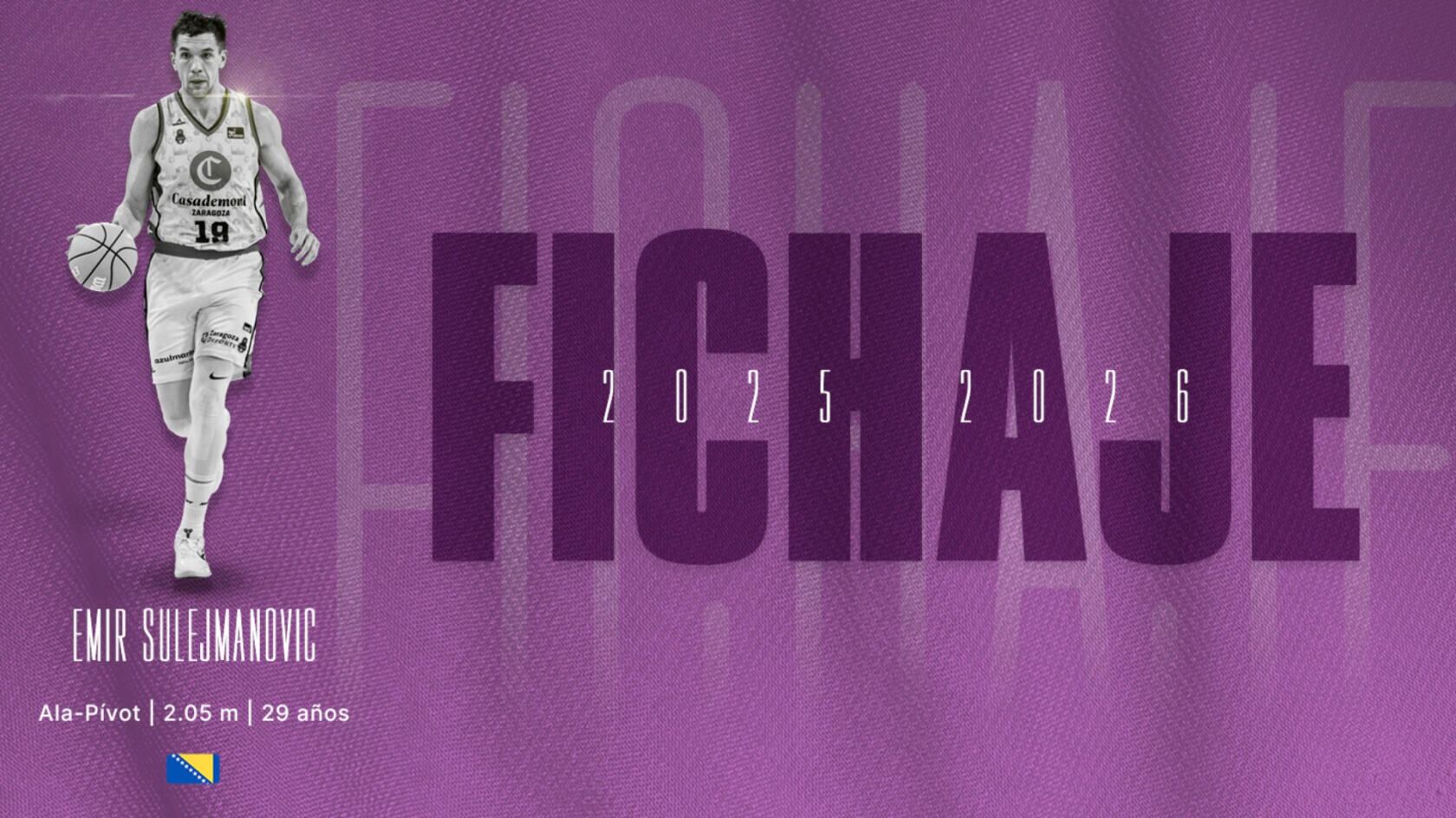 El pívot bosnio Emir Sulejmanovic, nuevo fichaje del Unicaja para la próxima temporada