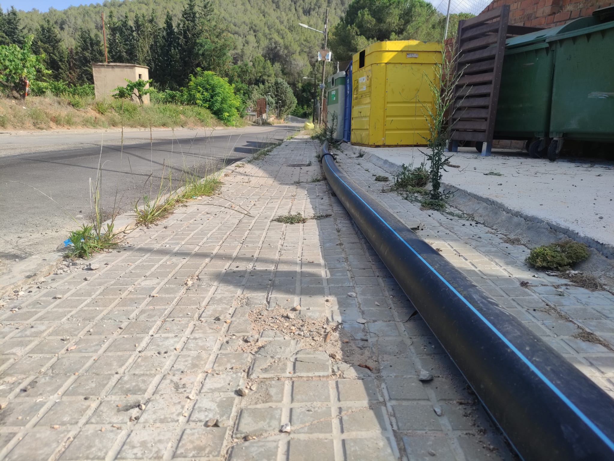 Les canonades de Cabrera d&#039;Anoia cobertes de plàstic per evitar les fuites d&#039;aigua.