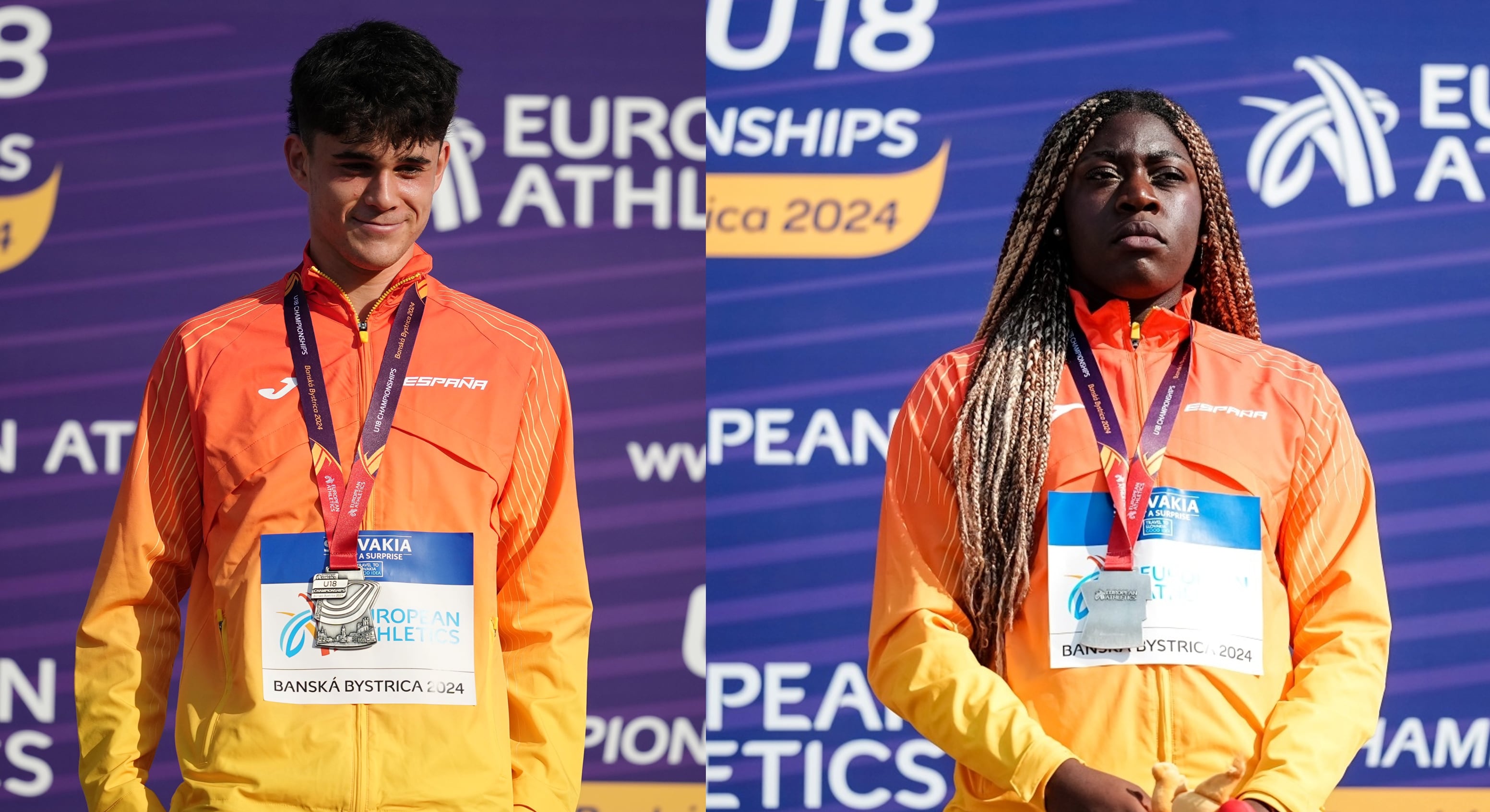 Aarón Ceballos y Andrea Tankeu, subcampeones de Europa Sub-18.