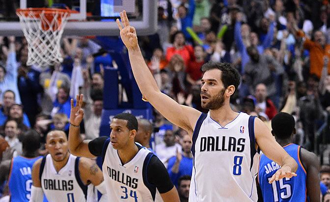 Calderón celebra una canasta durante el partido ante Oklahoma