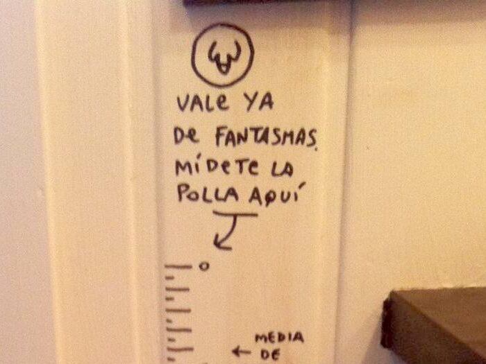 Medidor de penes en el baño del personal del restaurante Martín Berasategui.