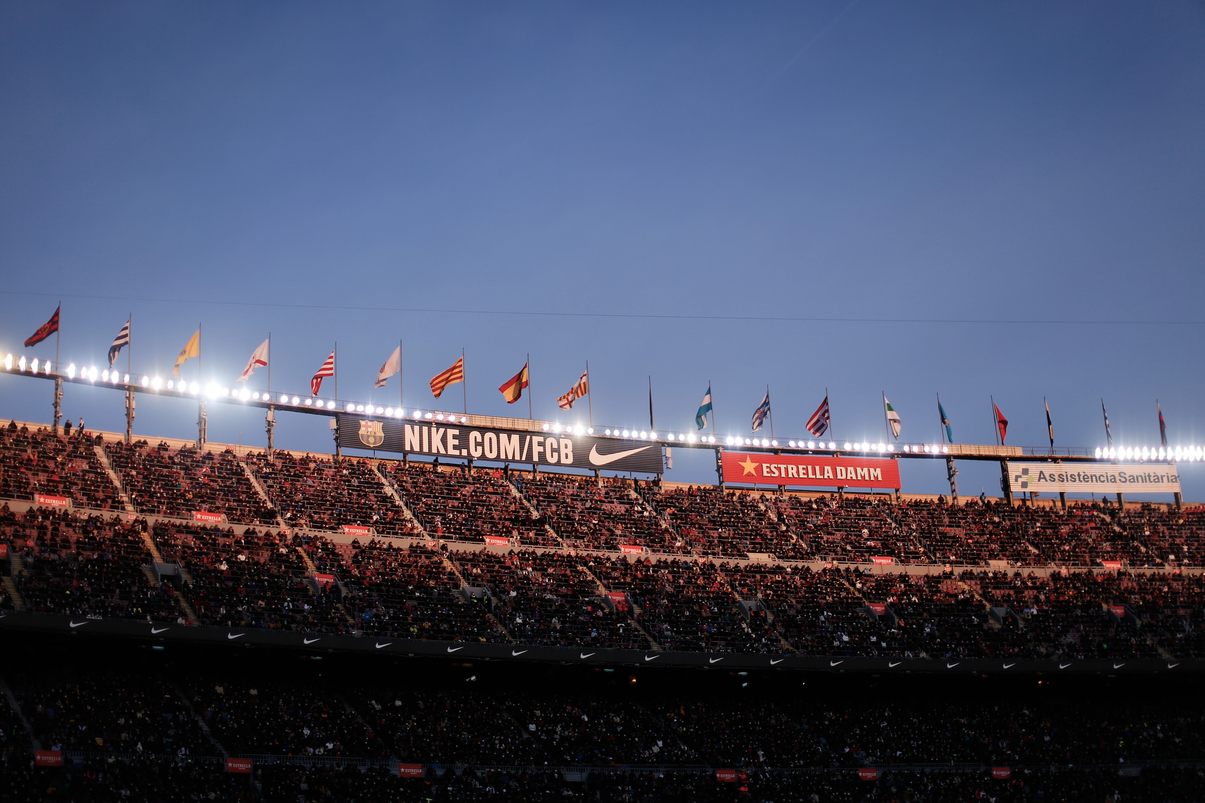 Una de las gradas del Camp Nou durante el FC Barcelona - Atlético de Madrid