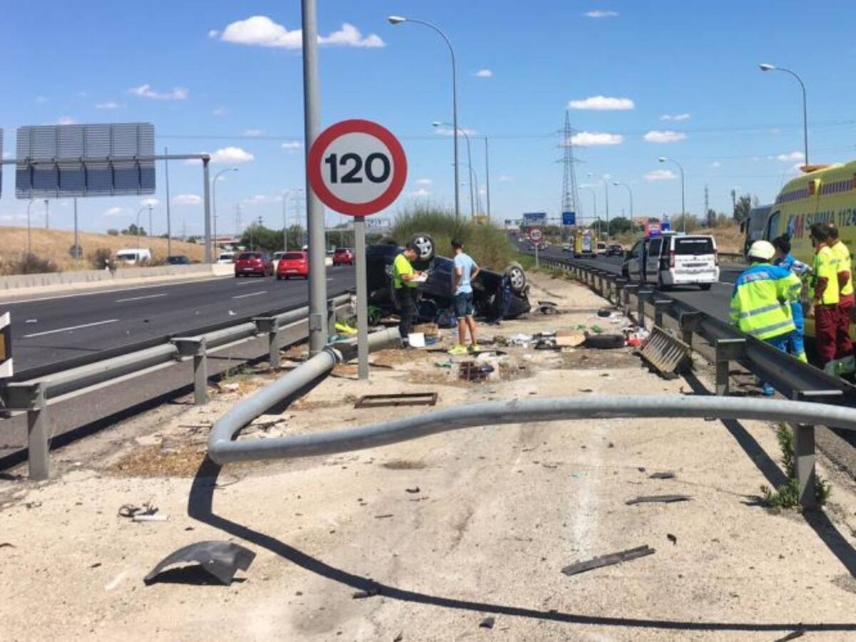 Herido tras dar varias vueltas de campana en la M-45