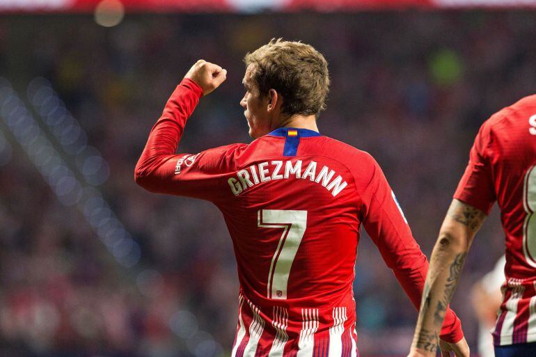 Antoine Griezmann celebra su gol al Rayo.