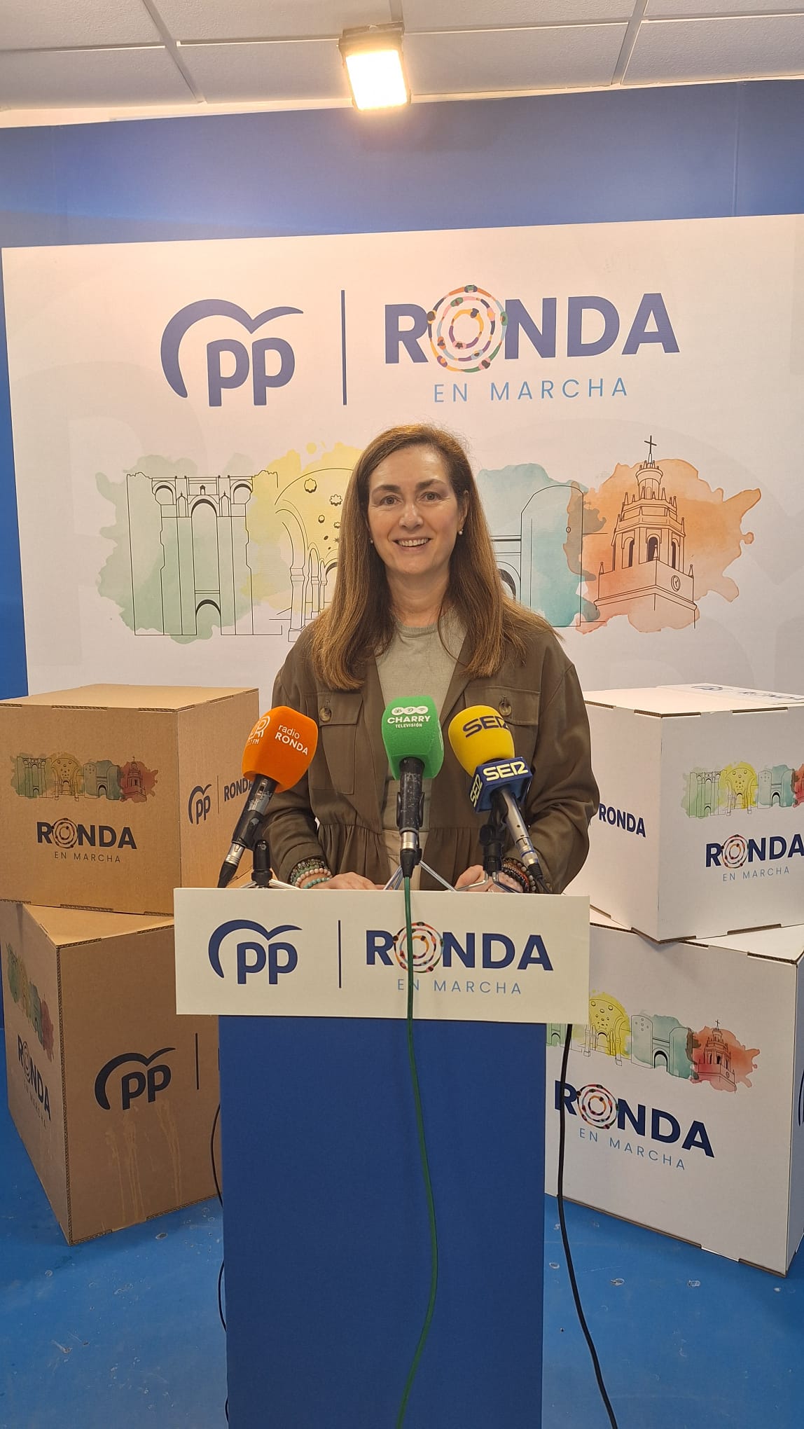 Cristina Durán en la sede del PP de Ronda