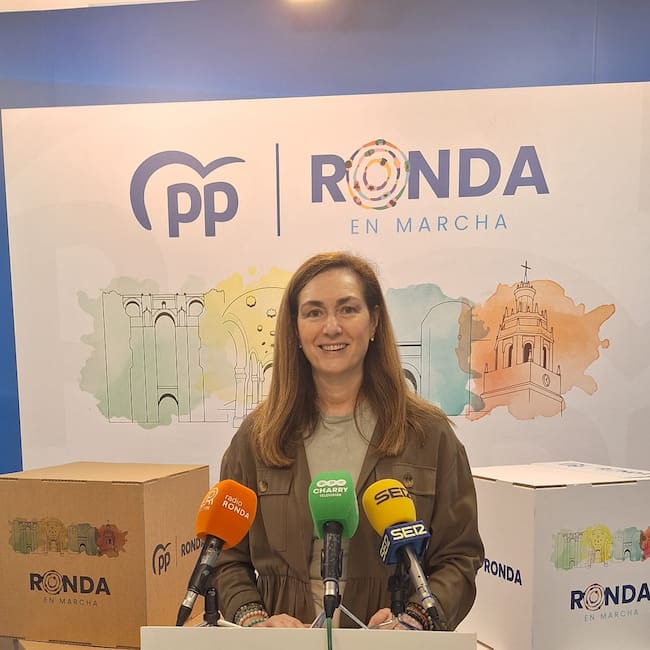 Cristina Durán en la sede del PP de Ronda