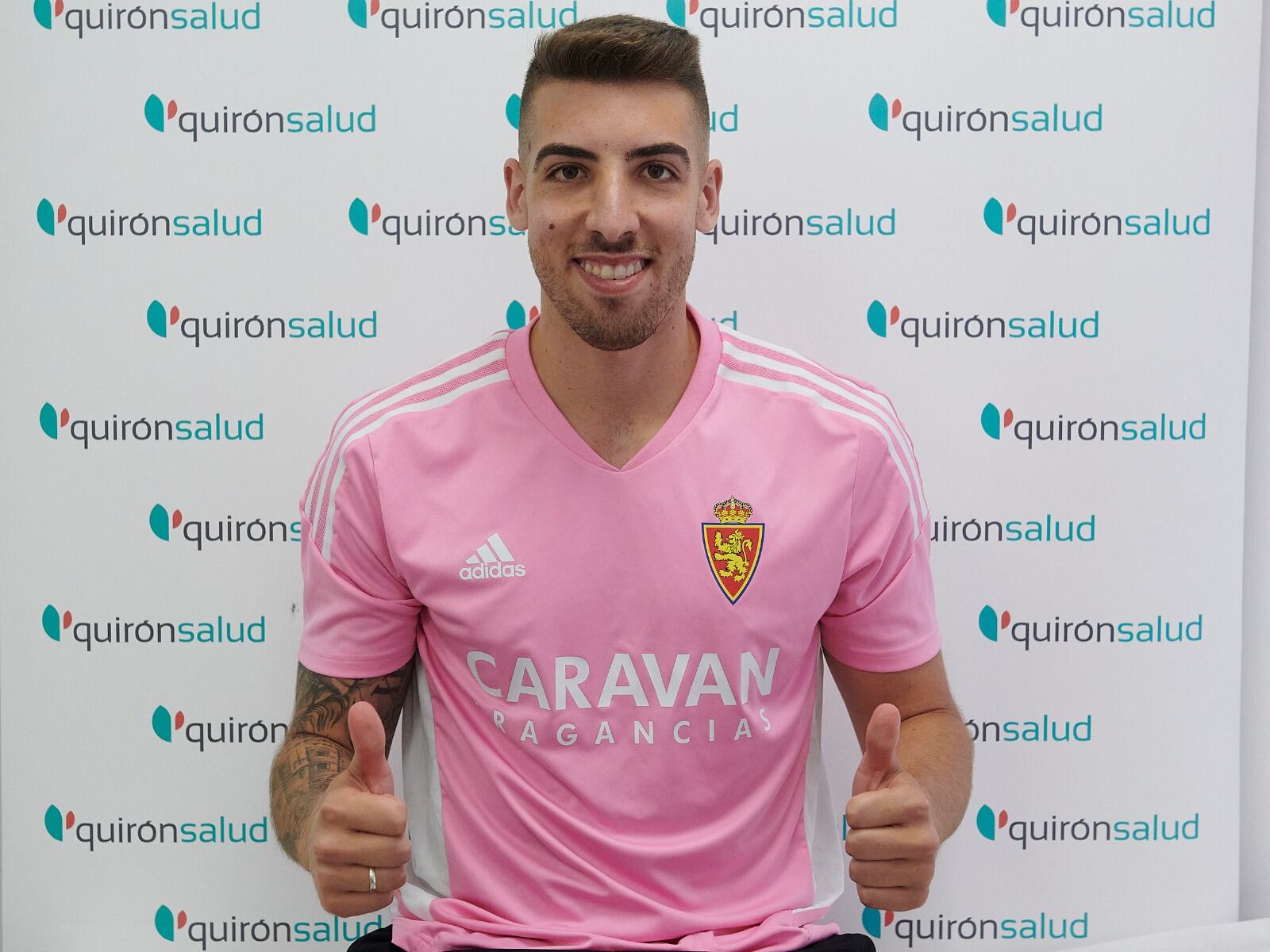 Dani Rebollo, tras pasar reconocimiento médico con el Real Zaragoza