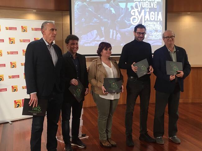Alberto Alocén, Fernando Blasco, Sofía Avellanas, Fernando Lascorz y José María Romance durante la presentación