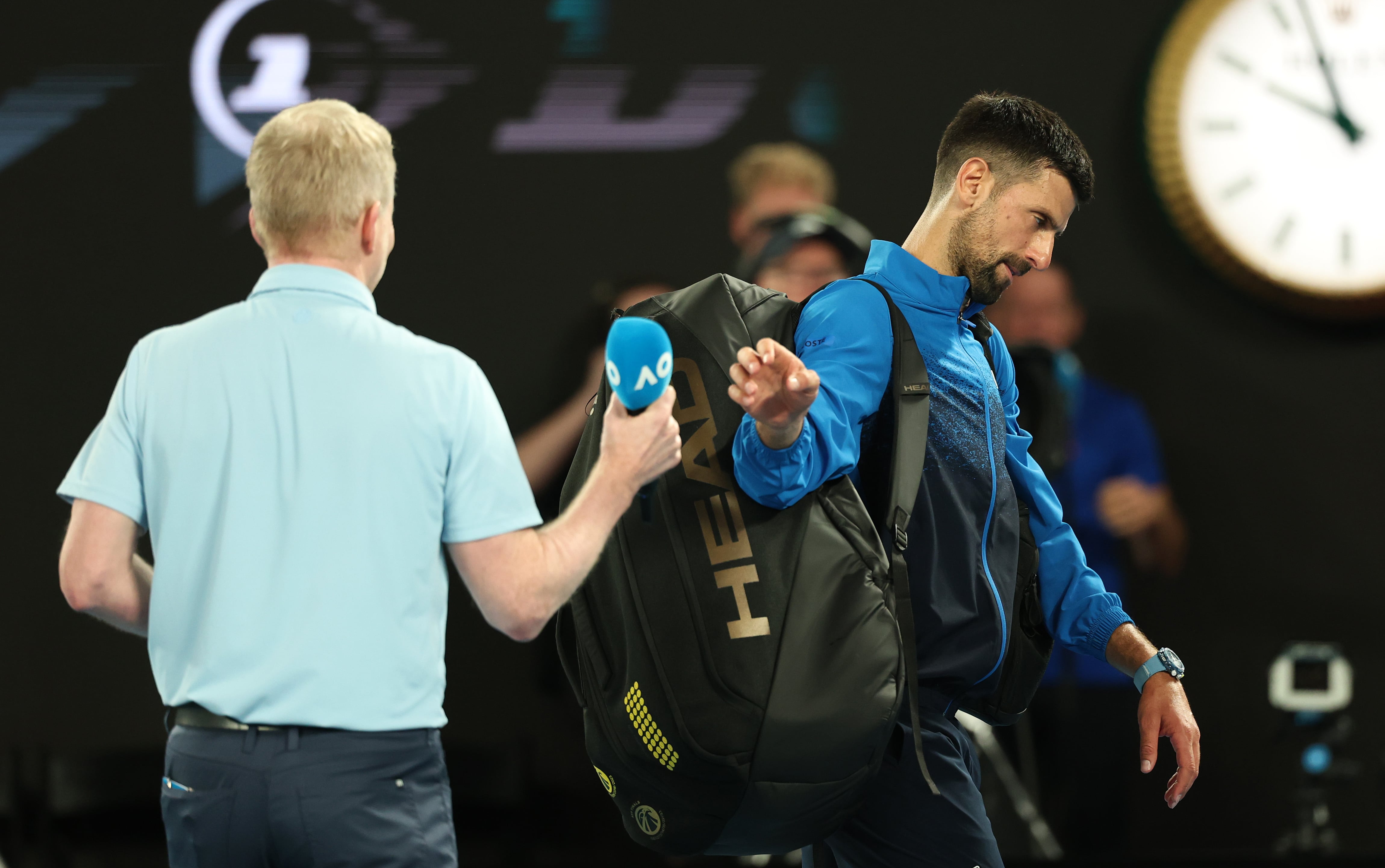 Djokovic se retira de la pista sin conceder la habitual entrevista post partido