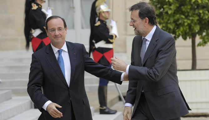 El presidente francés François Hollande recibe a Mariano Rajoy en París