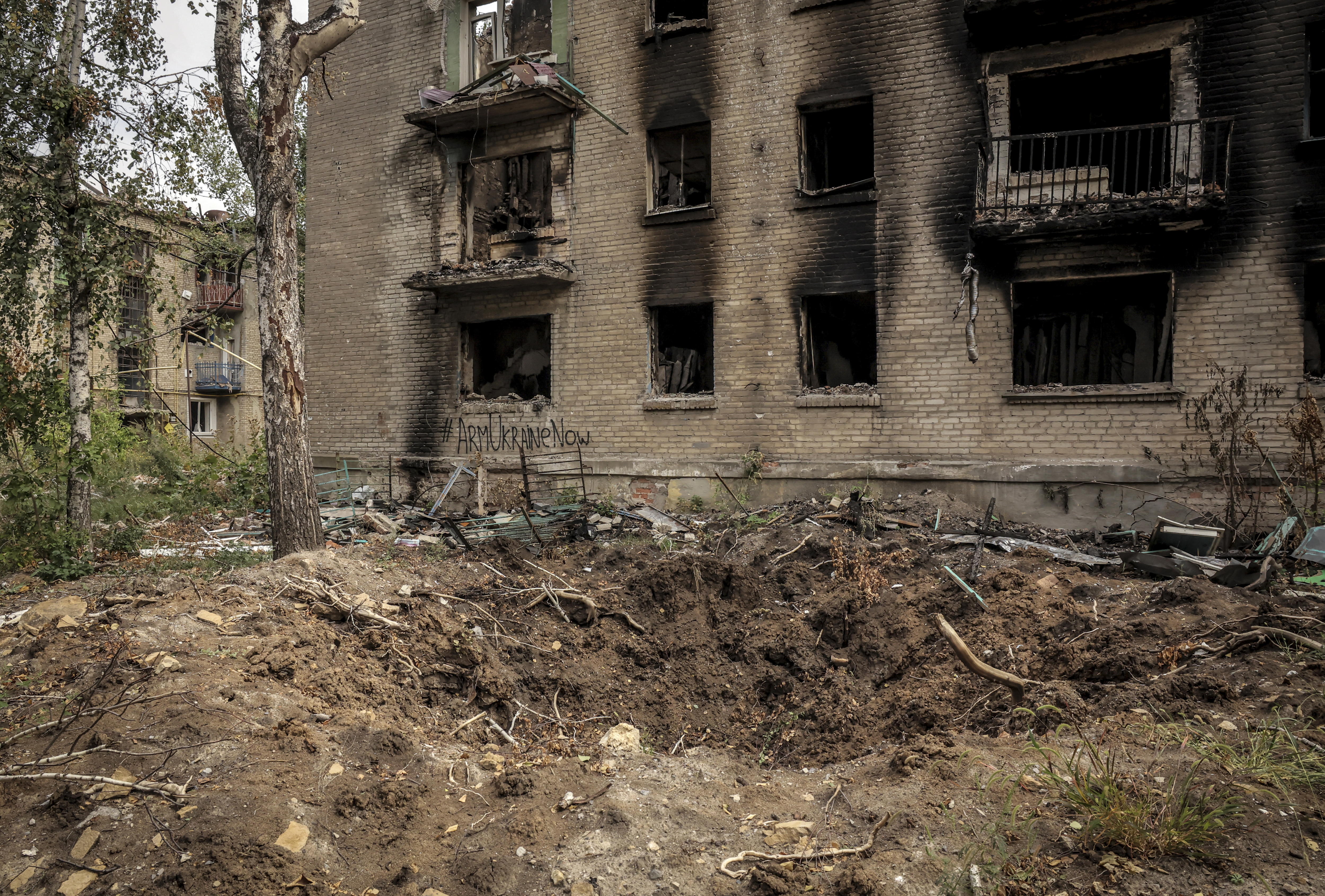 Imagen de archivo de los restos de un bombardeo en Donetsk (Ucrania)