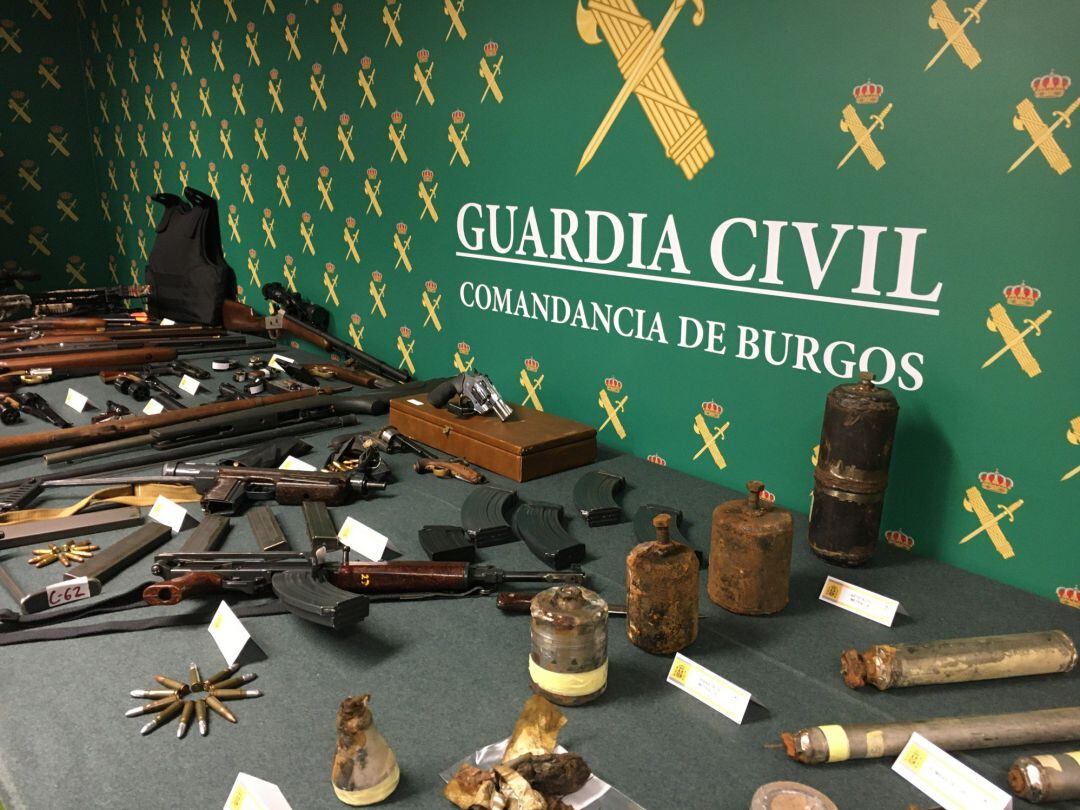 Armas requisadas al vecino de Miranda de Ebro. 