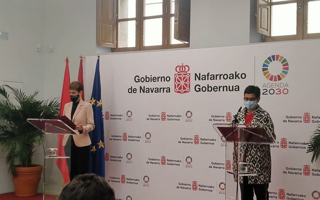 En Pamplona, la ministra de Asuntos Exteriores, Unión Europea y Cooperación, Arancha González Laya, visita Navarra