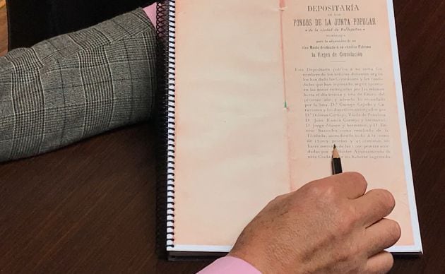Fotocopia del libro de cuentas, en donde se data la deuda histórica del Ayuntamiento de Valdepeñas.