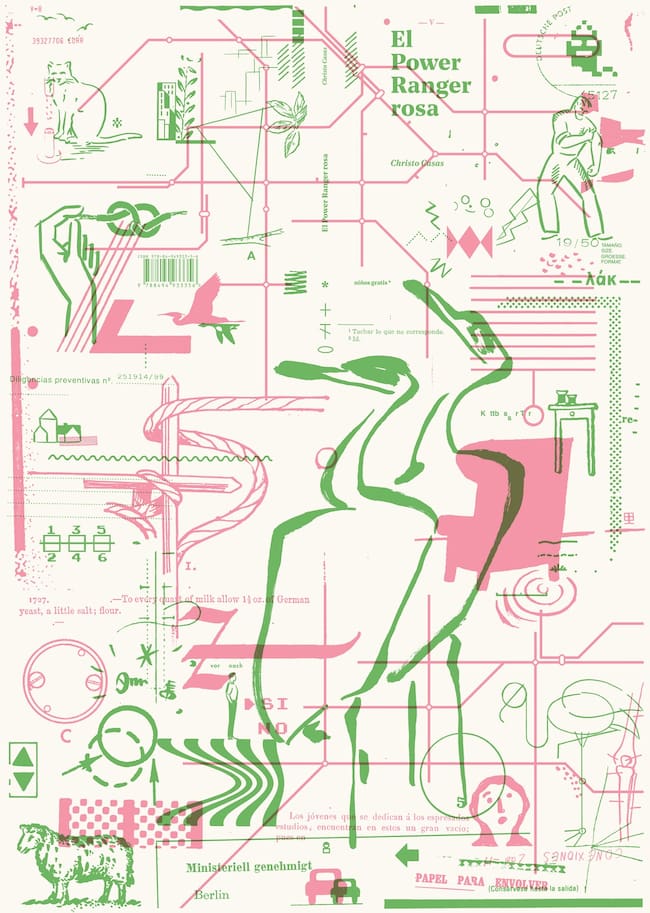 Sobrecubierta desplegada del libro 'El Power ranger rosa' de Christo Casas.