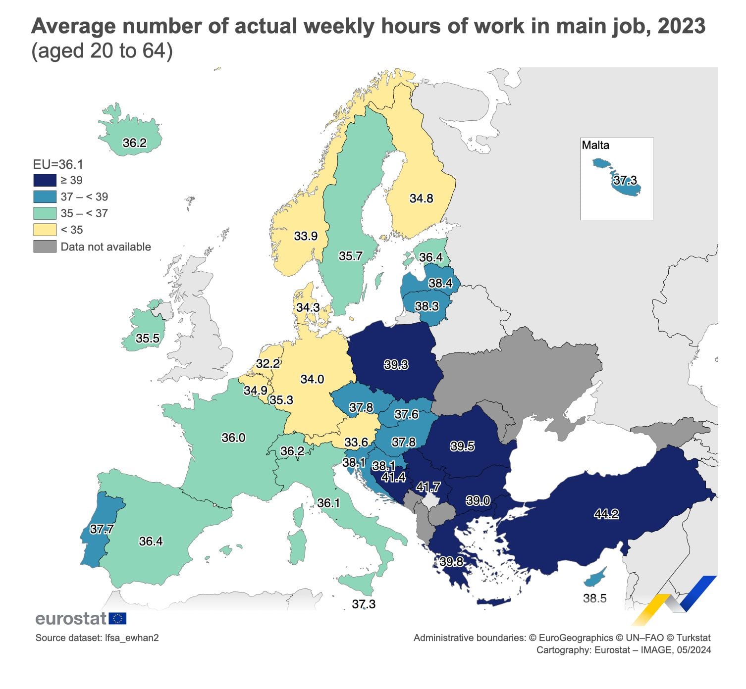 El mapa de las jornadas laborales a la semana en Europa