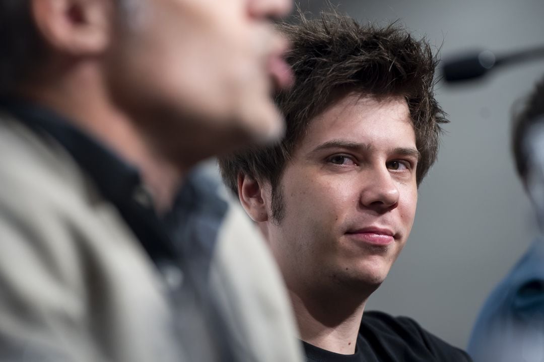 El Rubius durante una rueda de prensa en el Festival de Sitges en 2018