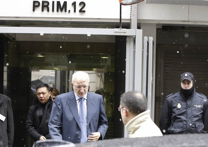 El presidente de Mercadona, Juan José Roig, a su salida de la Audiencia Nacional, tras declarar como testigo por dos supuestas donaciones de su empresa al PP