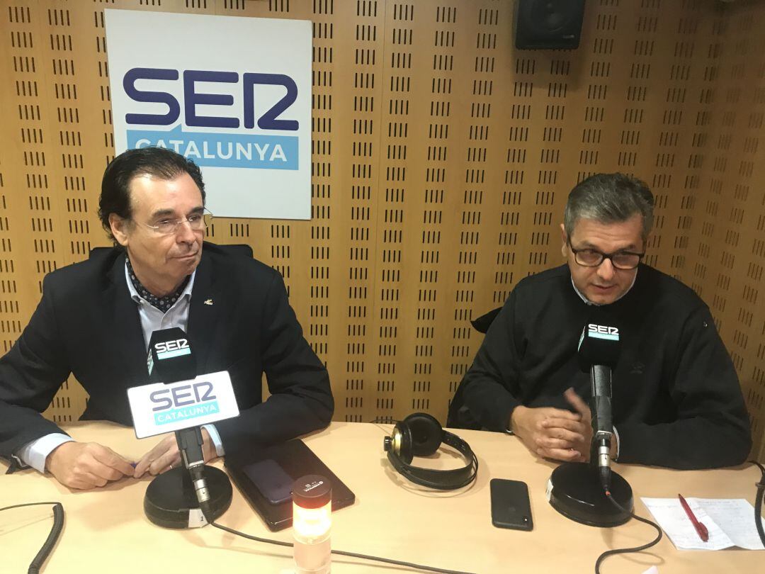 Pere Cornellà, de PIMEC Girona; i Jaume Guàrdia, vicepresident de la Cambra de Comerç