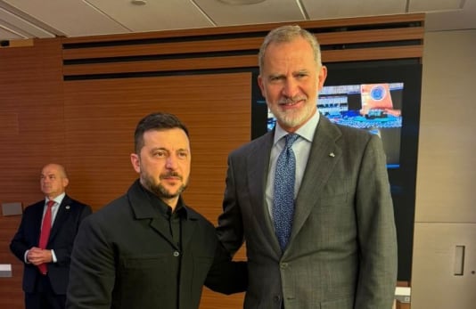 El presidente ucraniano, Volodímir Zelenski, tras su encuentro con el rey Felipe VI en Nueva York