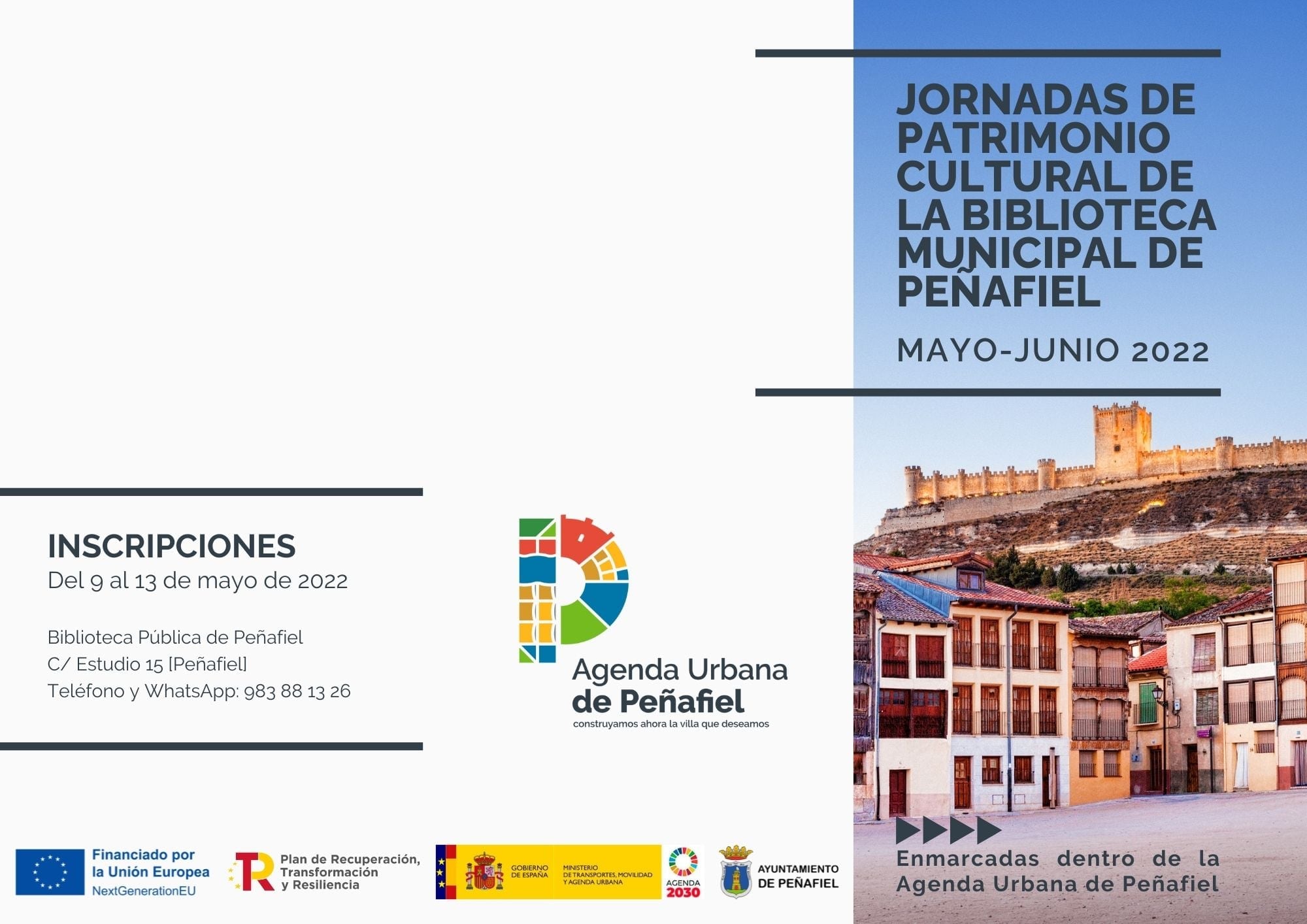 Cartel de presentación de las Jornadas de Patrimonio Cultural de la Biblioteca Municipal de Peñafiel