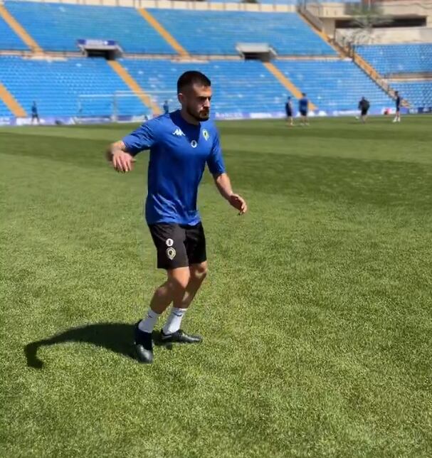 Artiles, jugador del Hércules, vuelve a tocar balón tras su lesión de peroné