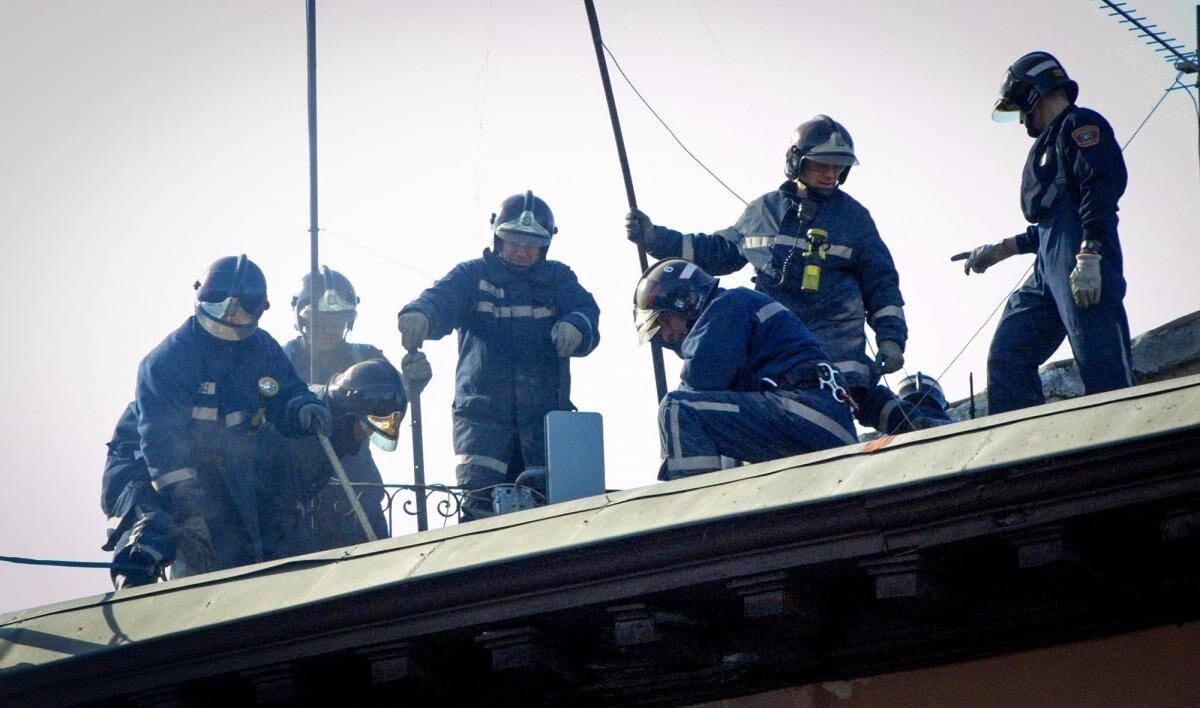 Actuación en un edificio de los Bomberos de Madrid