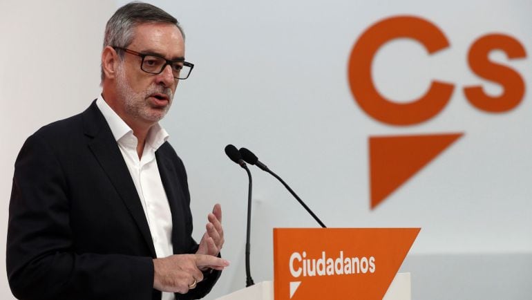 osé Manuel Villegas, secretario general de Ciudadanos, durante la reuda de prensa ofrecida este lunes en Madrid