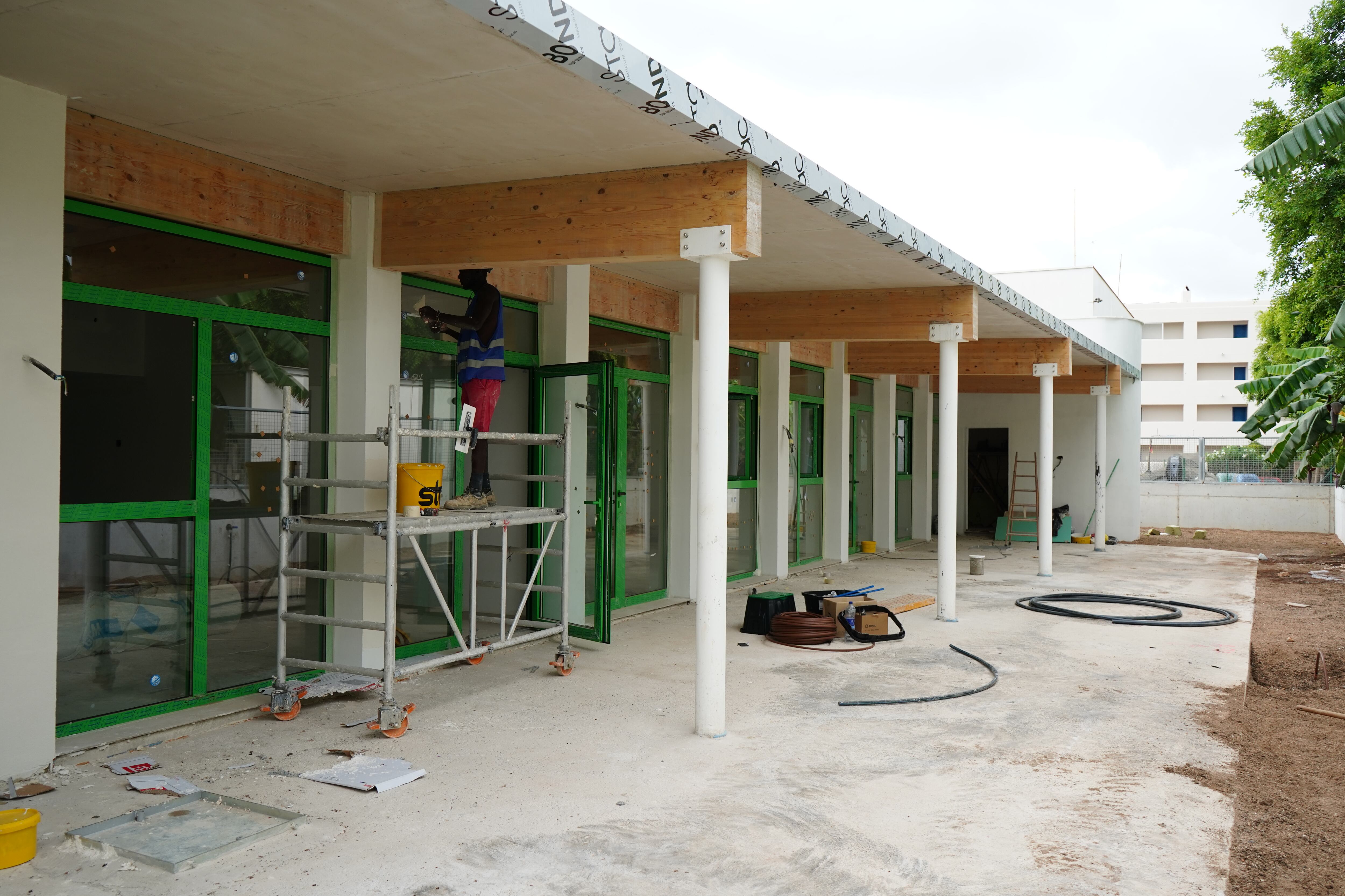 Imagen de las obras de una de las escoletas