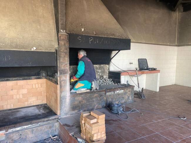 Trabajos en la zona de cocinas del Santuario