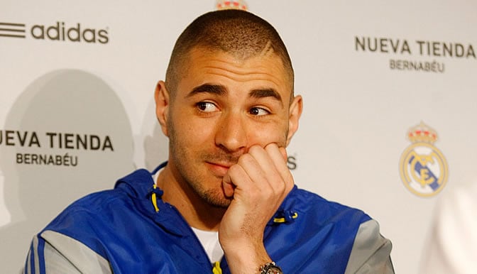 Benzema, durante un acto publicitario