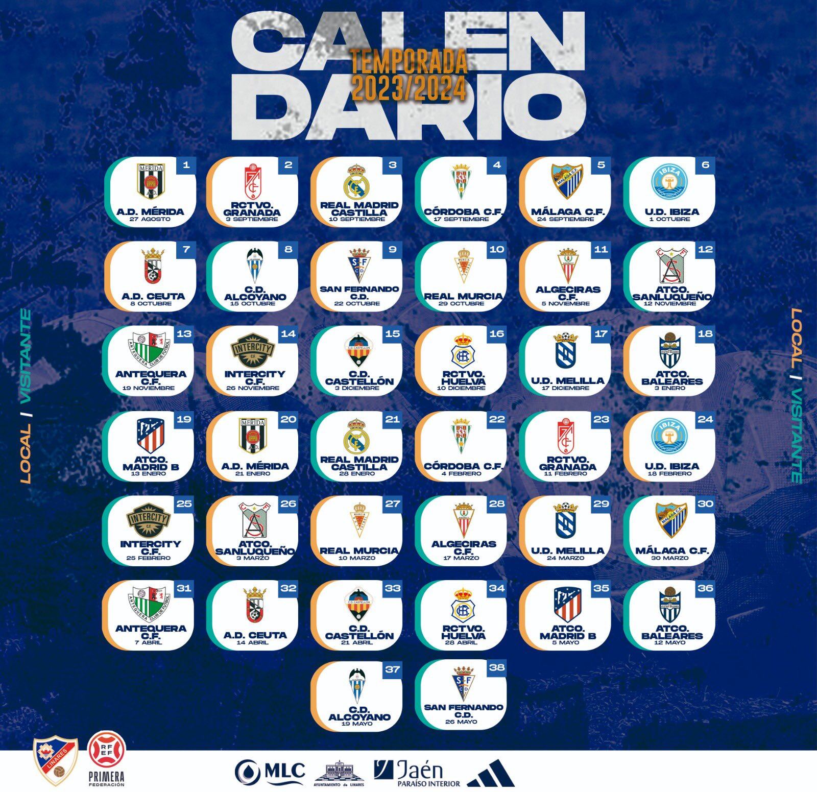 Calendario de partidos para el Linares Deportivo en la 2023/24.