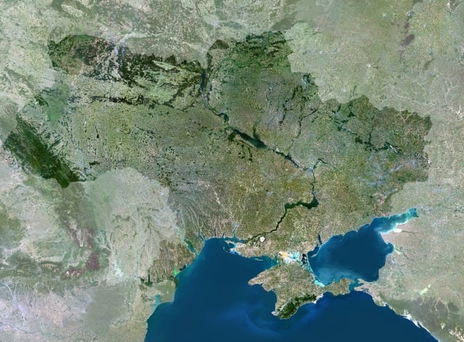 Imagen de satélite de la península de Crimea