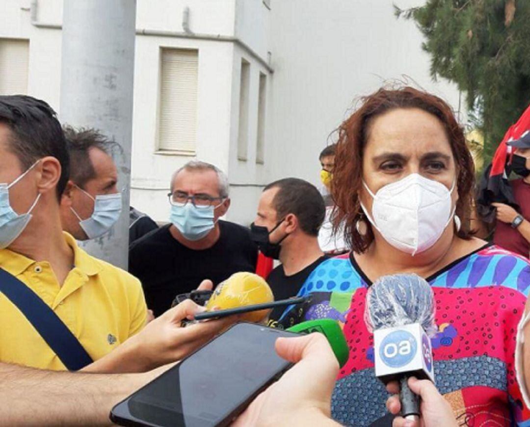 Aguilera durante la comparecencia de hoy.