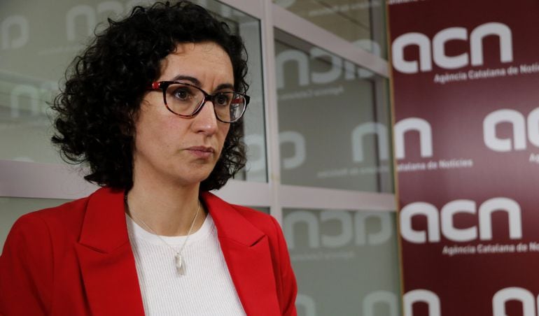 La secretaria general de ERC, Marta Rovira, durante la entrevista