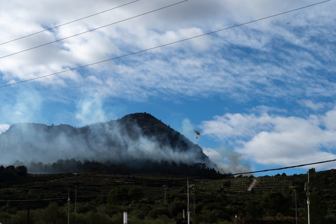 Imagen del incendio de Montitxelvo