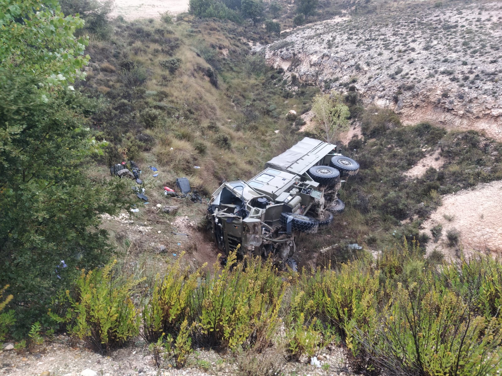 Estado en el que quedó el camión militar