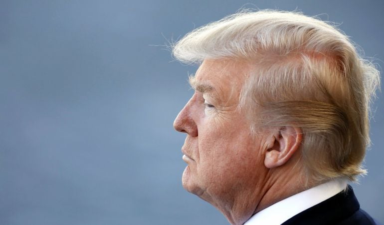 El presidente de Estados Unidos, Donald Trump, durante el desfile militar por el Día de la Bastilla en los Campos Elíseos en París.