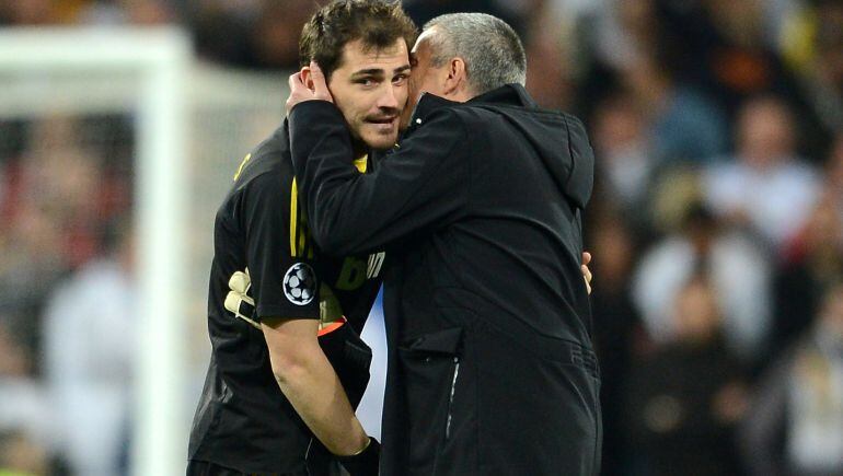 Casillas y Mourinho, durante la etapa en la que coincidieron en el Real Madrid.