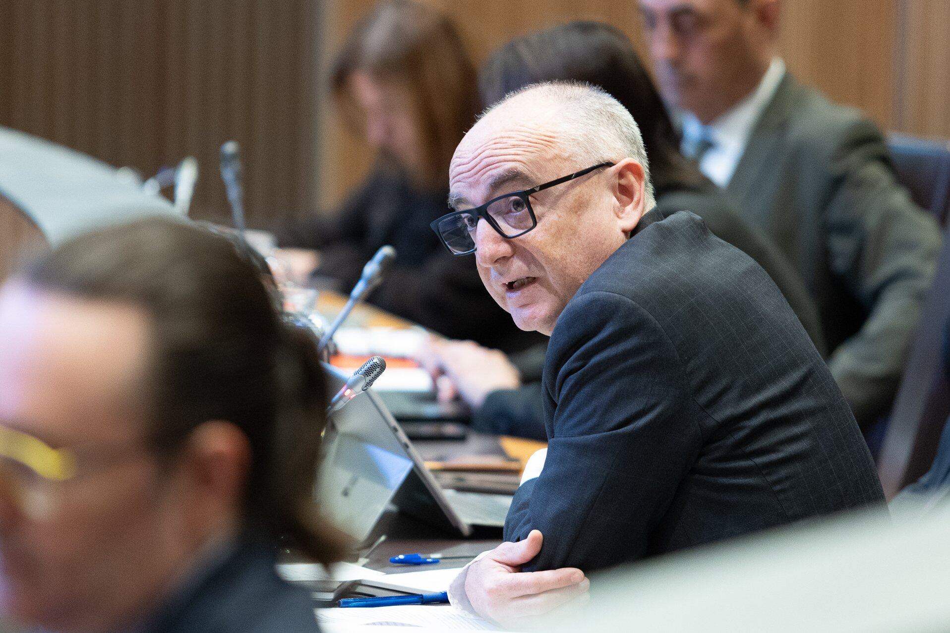 El ministre de Finances, Ramon Lladós, durant el debat del pressupost del 2026 al Consell General