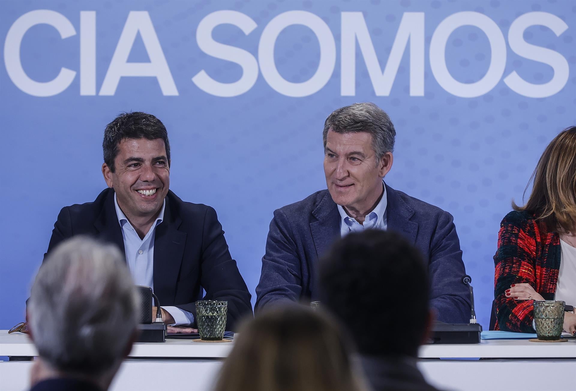 Carlos Mazón junto al presidente del PP, Alberto Núñez Feijóo, en imagen de archivo.