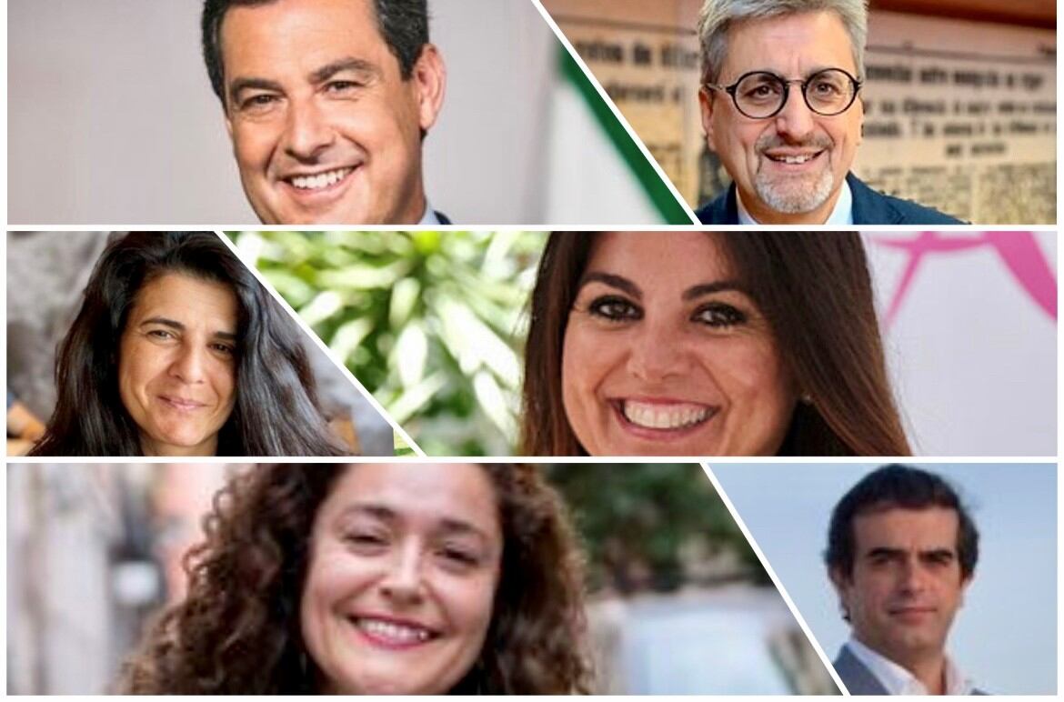 Los cabeza de lista de seis de las candidaturas por Málaga