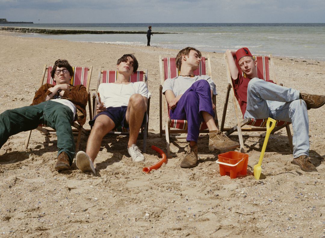 Graham Coxon, Alex James, Damon Albarn and Dave Rowntree en una fotografía de 1995