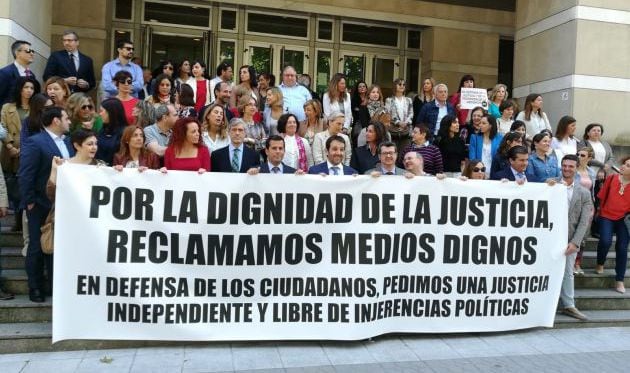 Huelga judicial en mayo frente al Tribunal Superior del País Vasco