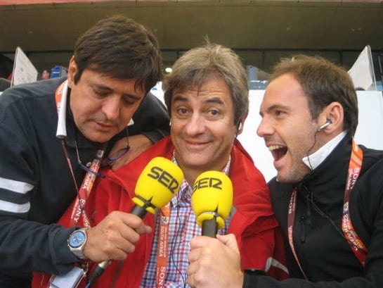 Quiroga, Lama y Romero en el estadio