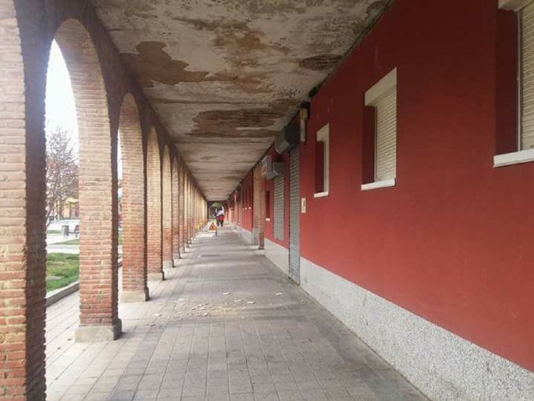 Estado en el que se encuentran los soportales que han sido acordonados