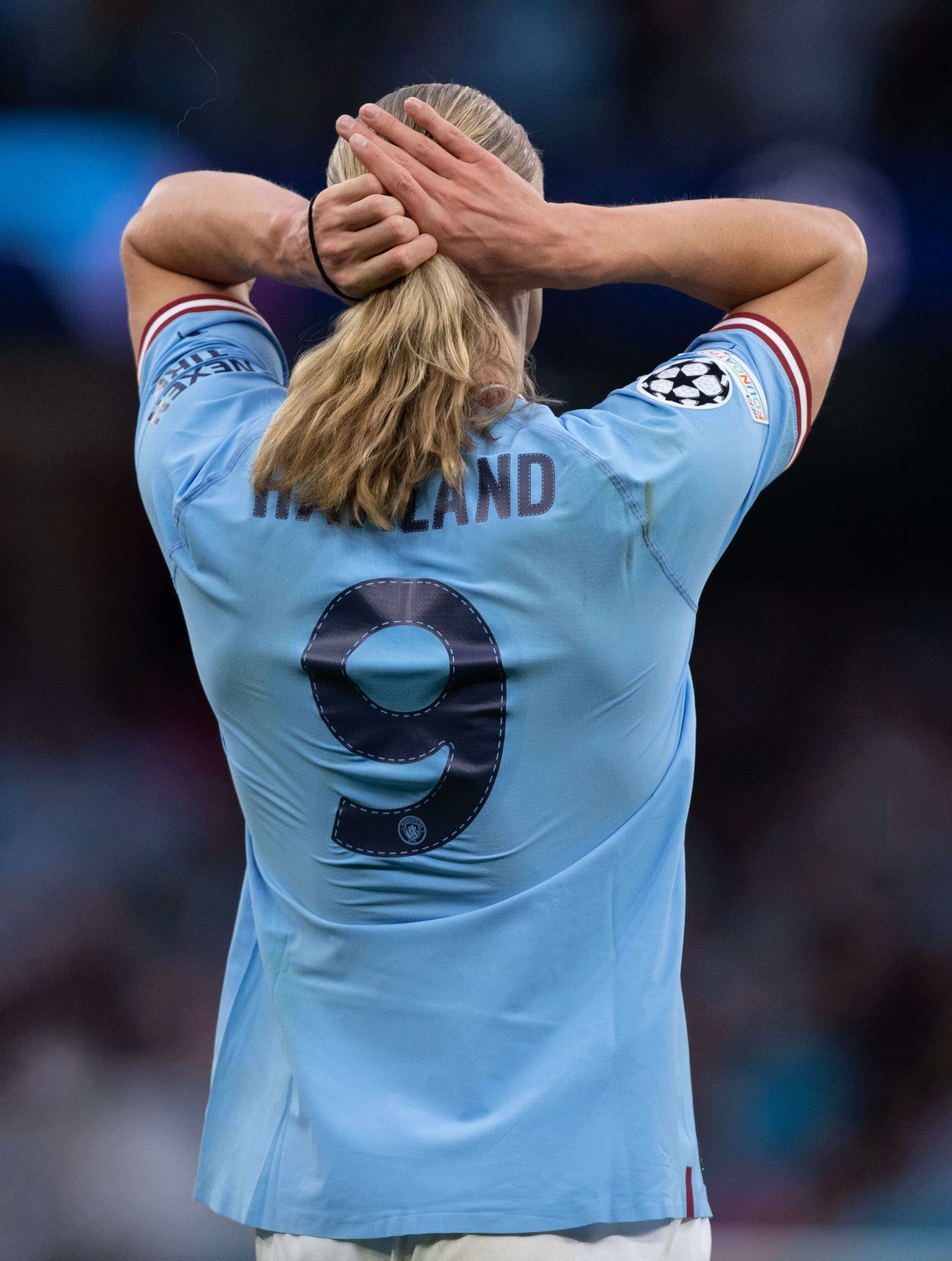 Haaland durante el partido de semifinales de Champions frente al Real Madrid