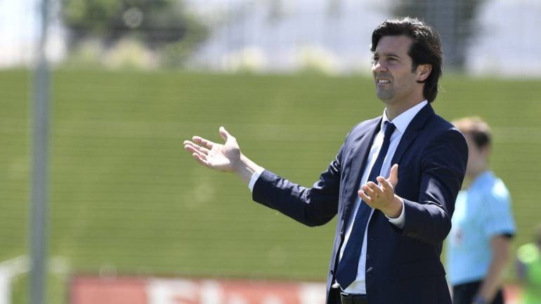 Solari, durante un partido del Real Madrid Castilla