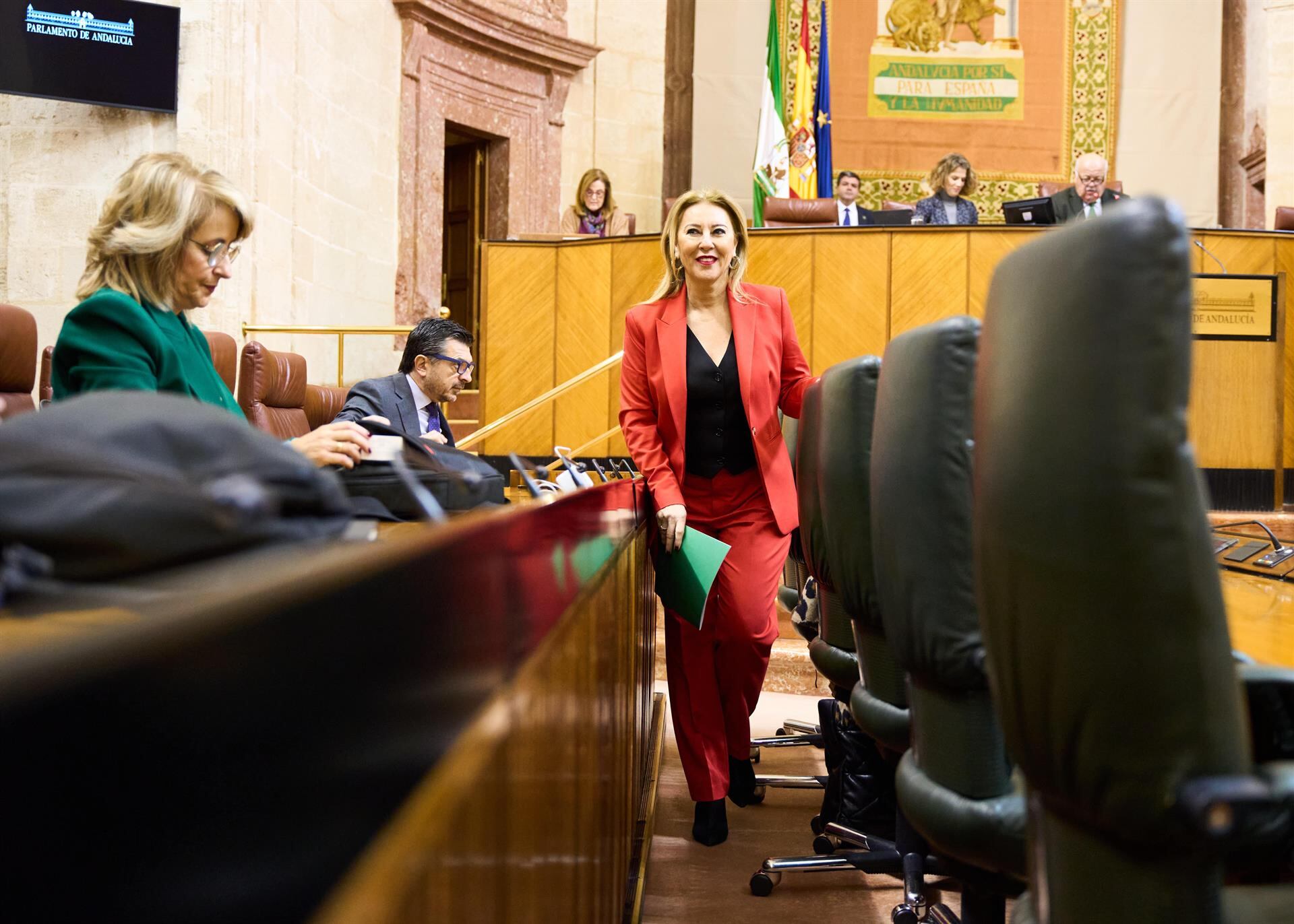 La consejera de Hacienda de la Junta, Carolina España, durante el debate de Presupuestos de 2024.